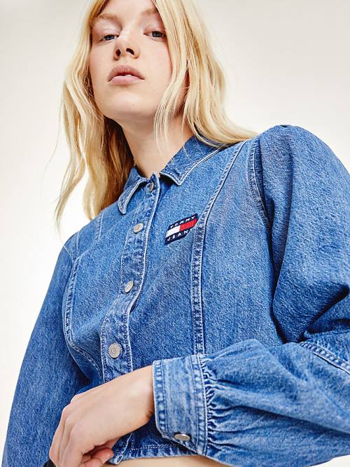 Tommy Hilfiger Tommy Badge Denim Blouse Dames Denim | TH217KGH