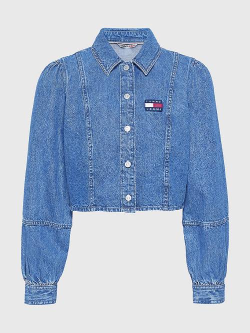 Tommy Hilfiger Tommy Badge Denim Blouse Dames Denim | TH217KGH