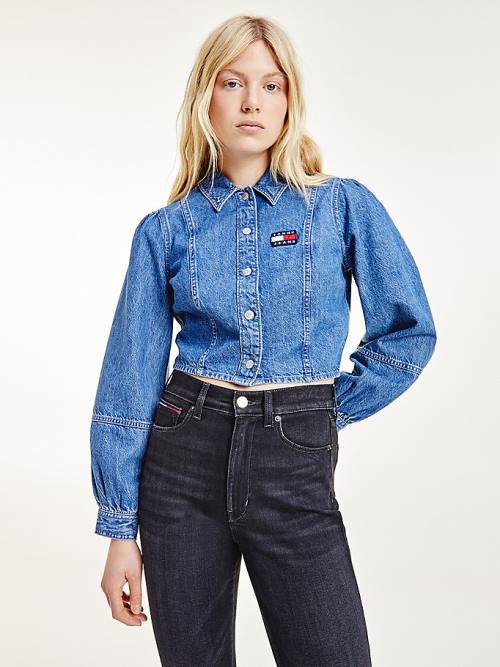 Tommy Hilfiger Tommy Badge Denim Blouse Dames Denim | TH217KGH