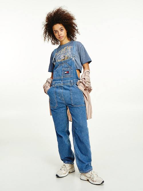 Tommy Hilfiger Tommy Badge Denim Dungarees Jeans Dames Denim | TH247TOY