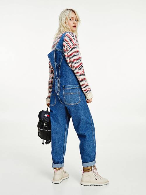 Tommy Hilfiger Tommy Badge Denim Dungarees Jeans Dames Denim | TH290DCS