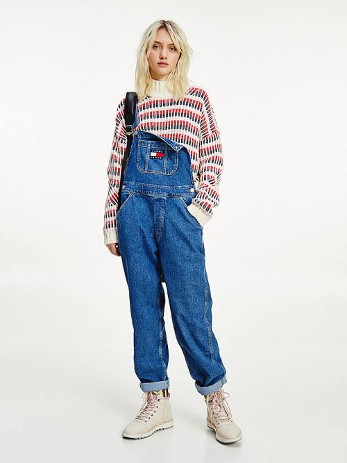 Tommy Hilfiger Tommy Badge Denim Dungarees Jeans Dames Denim | TH290DCS