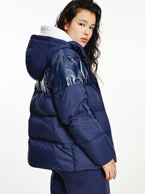 Tommy Hilfiger Tommy Badge Down Puffer Jassen Dames Blauw | TH892YTI