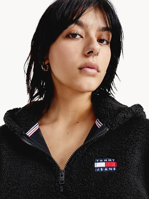 Tommy Hilfiger Tommy Badge Half-Zip Fleece Jurken Dames Zwart | TH572PTZ