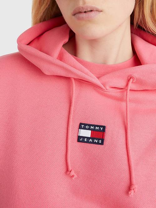 Tommy Hilfiger Tommy Badge Hoodie Dames Roze | TH725NYJ