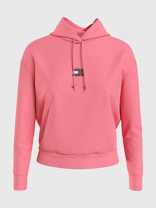 Tommy Hilfiger Tommy Badge Hoodie Dames Roze | TH725NYJ