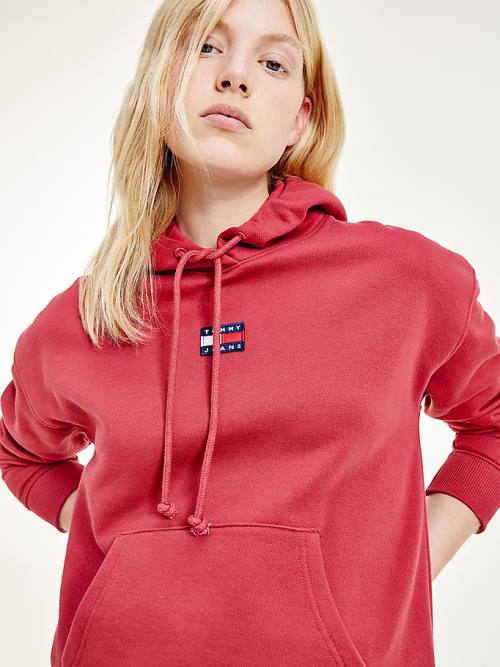 Tommy Hilfiger Tommy Badge Hoodie Dames Rood | TH806AXK