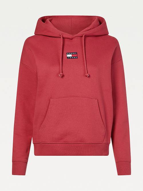 Tommy Hilfiger Tommy Badge Hoodie Dames Rood | TH806AXK