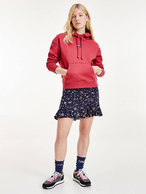 Tommy Hilfiger Tommy Badge Hoodie Dames Rood | TH806AXK