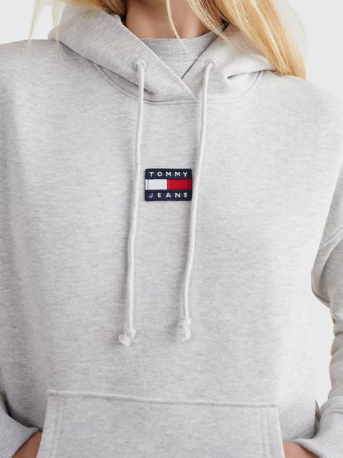 Tommy Hilfiger Tommy Badge Hoodie Dames Grijs | TH893MNC