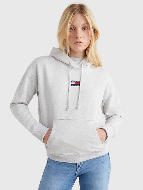 Tommy Hilfiger Tommy Badge Hoodie Dames Grijs | TH893MNC