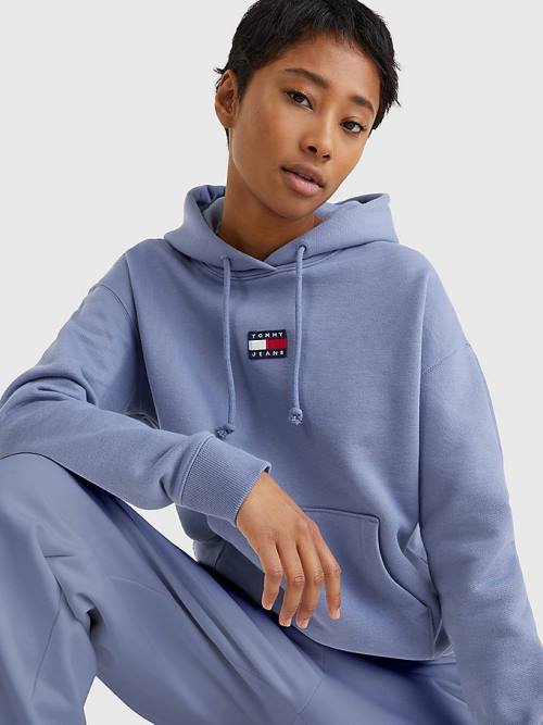 Tommy Hilfiger Tommy Badge Hoodie Dames Paars | TH904ACK