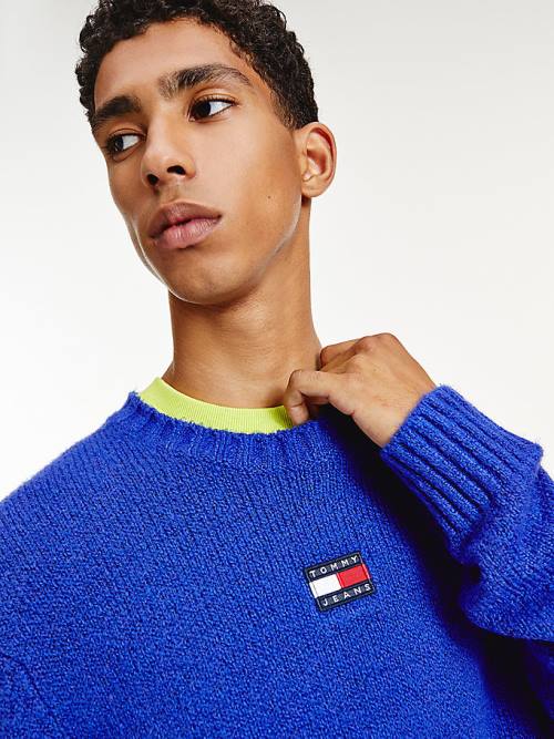 Tommy Hilfiger Tommy Badge Jumper Truien Heren Paars | TH543PTS