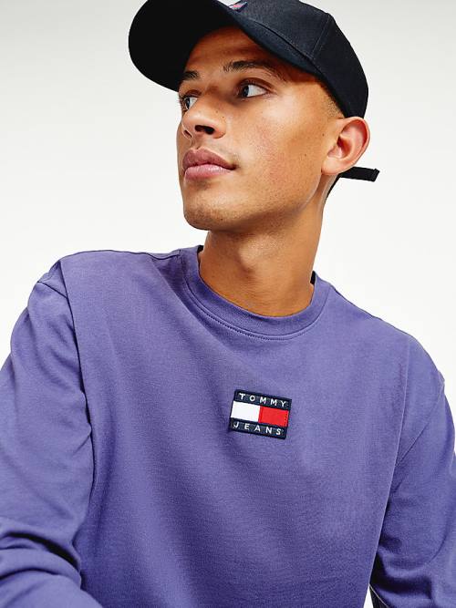 Tommy Hilfiger Tommy Badge Long Sleeve T-shirts Heren Blauw | TH016AZR