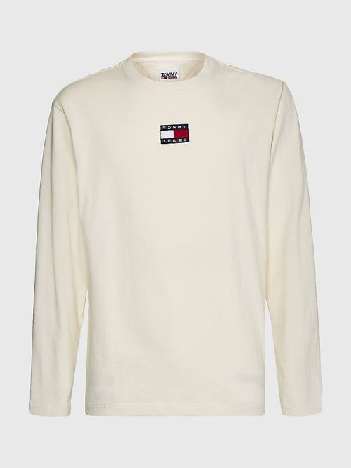 Tommy Hilfiger Tommy Badge Long Sleeve T-shirts Heren Wit | TH061YHB