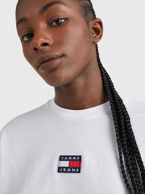 Tommy Hilfiger Tommy Badge Long Sleeve T-shirts Dames Wit | TH739OBW