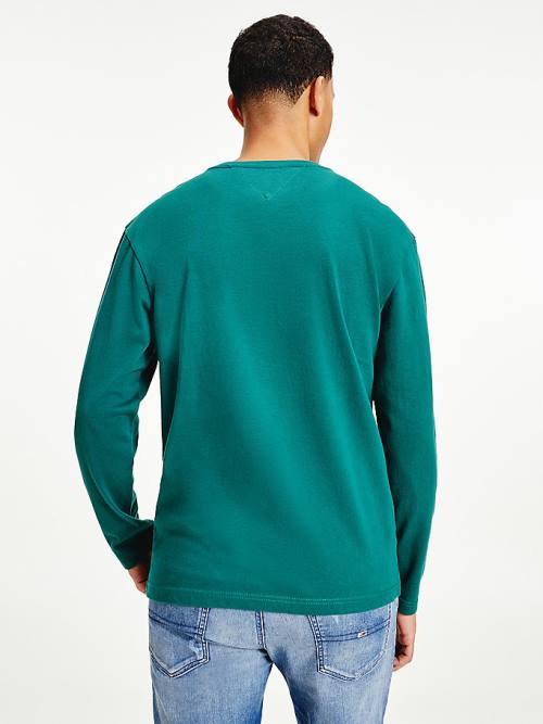 Tommy Hilfiger Tommy Badge Long Sleeve T-shirts Heren Groen | TH947PIB