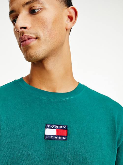 Tommy Hilfiger Tommy Badge Long Sleeve T-shirts Heren Groen | TH947PIB