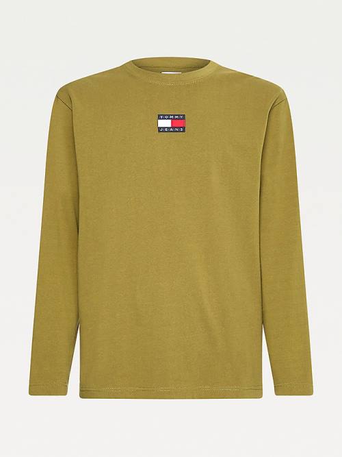 Tommy Hilfiger Tommy Badge Long Sleeve T-shirts Heren Groen | TH967VDZ