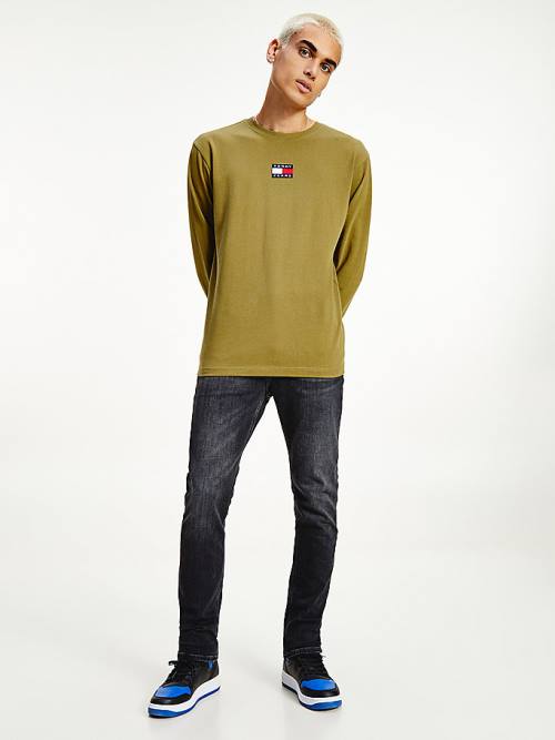 Tommy Hilfiger Tommy Badge Long Sleeve T-shirts Heren Groen | TH967VDZ