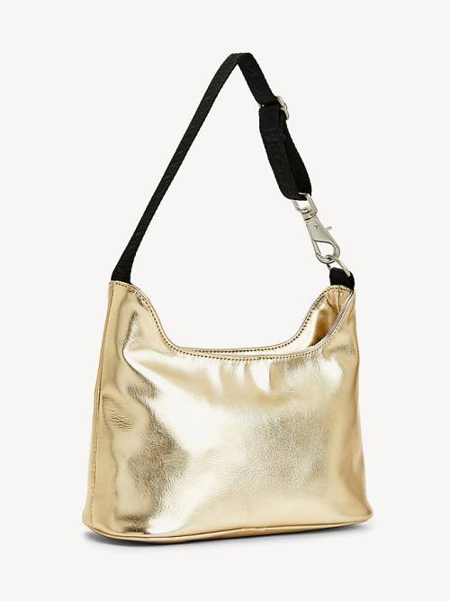 Tommy Hilfiger Tommy Badge Metallic Shoulder Tassen Dames Goud | TH908LVN