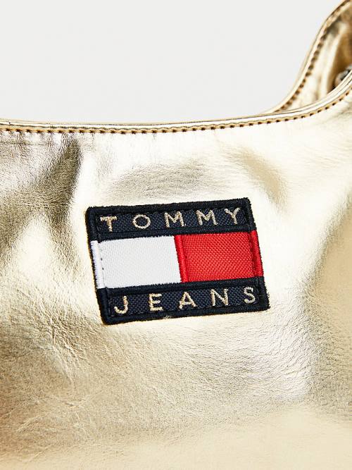 Tommy Hilfiger Tommy Badge Metallic Shoulder Tassen Dames Goud | TH908LVN