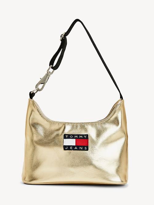 Tommy Hilfiger Tommy Badge Metallic Shoulder Tassen Dames Goud | TH908LVN