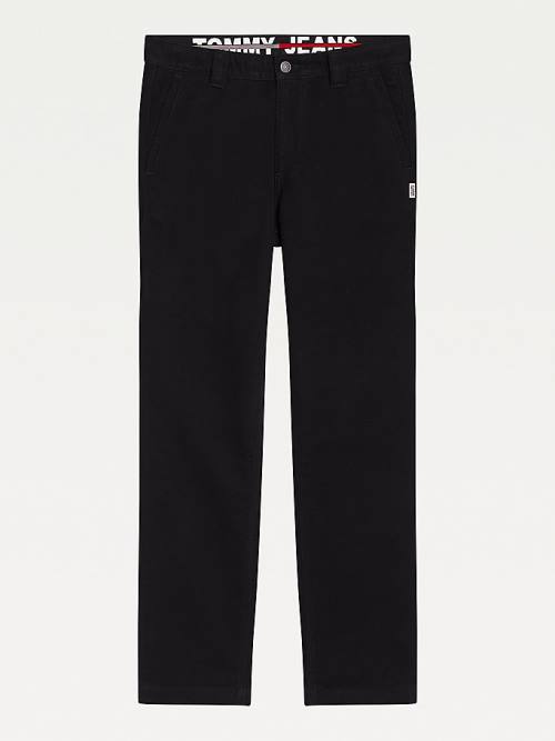 Tommy Hilfiger Tommy Badge Organic Katoenen Relaxed Chinos Broek Heren Zwart | TH569ENP