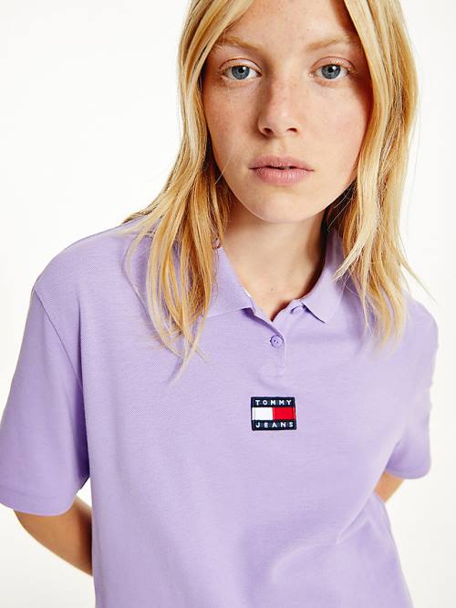 Tommy Hilfiger Tommy Badge Poloshirt Dames Paars | TH453KAR