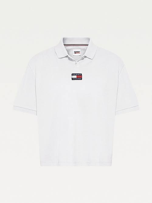 Tommy Hilfiger Tommy Badge Poloshirt Dames Wit | TH823EFA