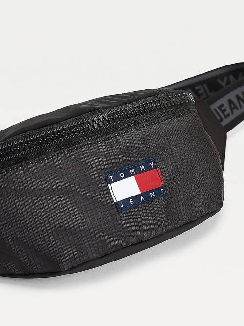 Tommy Hilfiger Tommy Badge Recycled Nylon Bumbag Tassen Heren Zwart | TH297KVD