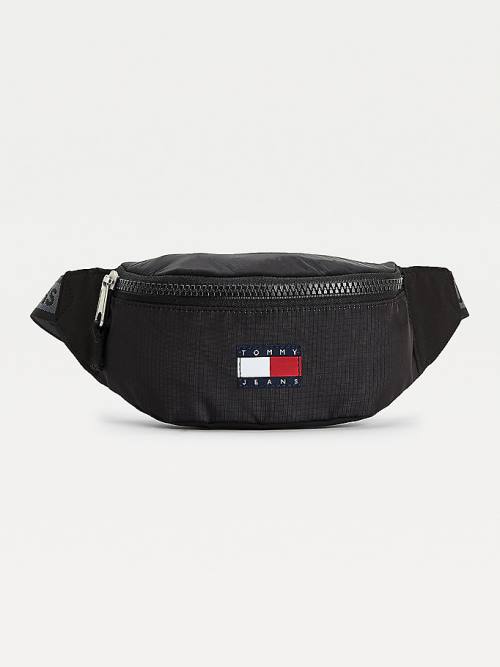 Tommy Hilfiger Tommy Badge Recycled Nylon Bumbag Tassen Heren Zwart | TH297KVD