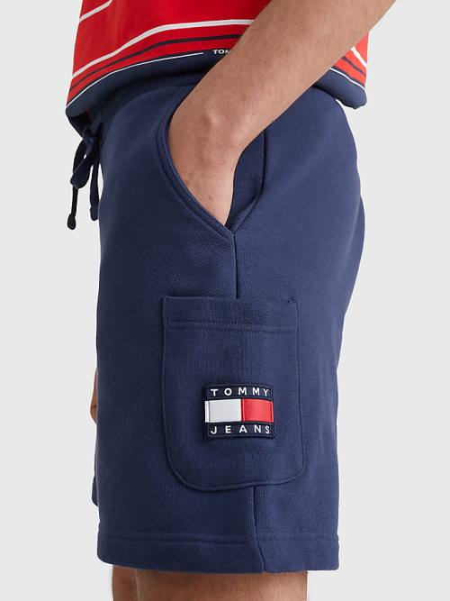 Tommy Hilfiger Tommy Badge Relaxed Cargo Korte Broek Heren Blauw | TH136WEN