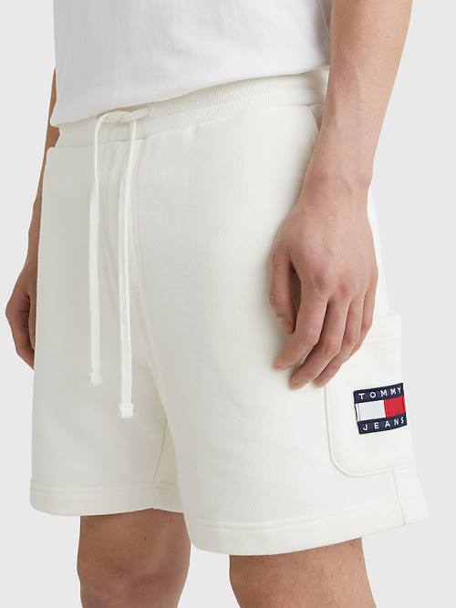 Tommy Hilfiger Tommy Badge Relaxed Cargo Korte Broek Heren Wit | TH398OVW