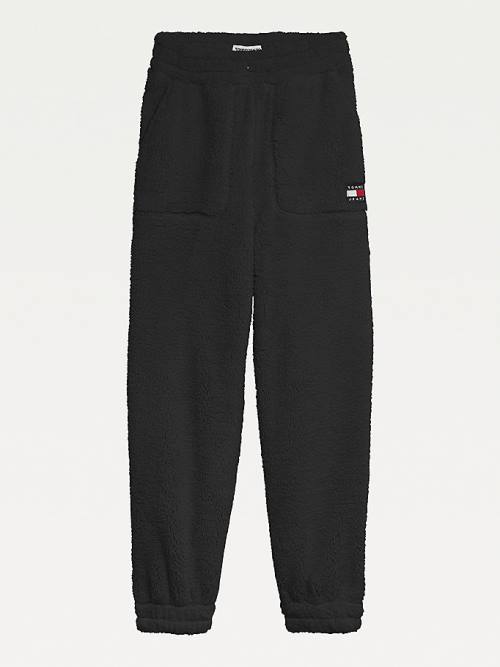 Tommy Hilfiger Tommy Badge Relaxed Fit Fleece Joggers Broek Dames Zwart | TH962EQG