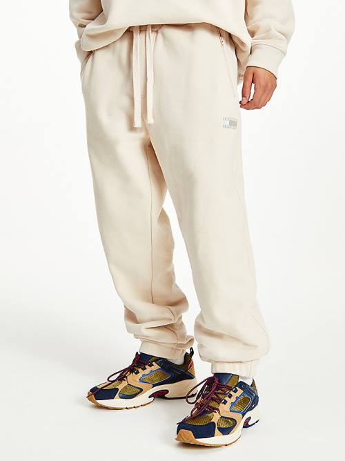 Tommy Hilfiger Tommy Badge Relaxed Joggers Broek Heren Beige | TH258AFO