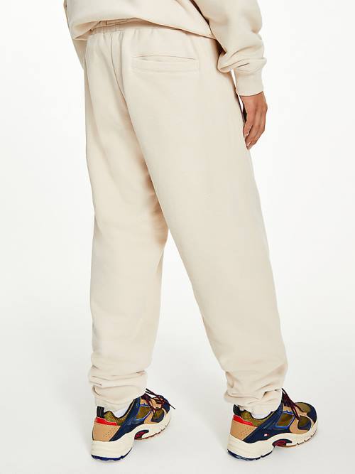 Tommy Hilfiger Tommy Badge Relaxed Joggers Broek Heren Beige | TH258AFO