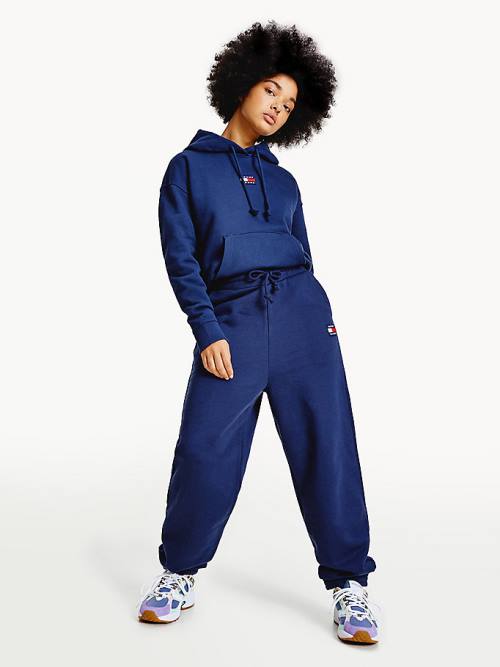 Tommy Hilfiger Tommy Badge Relaxed Joggers Broek Dames Blauw | TH451GMT