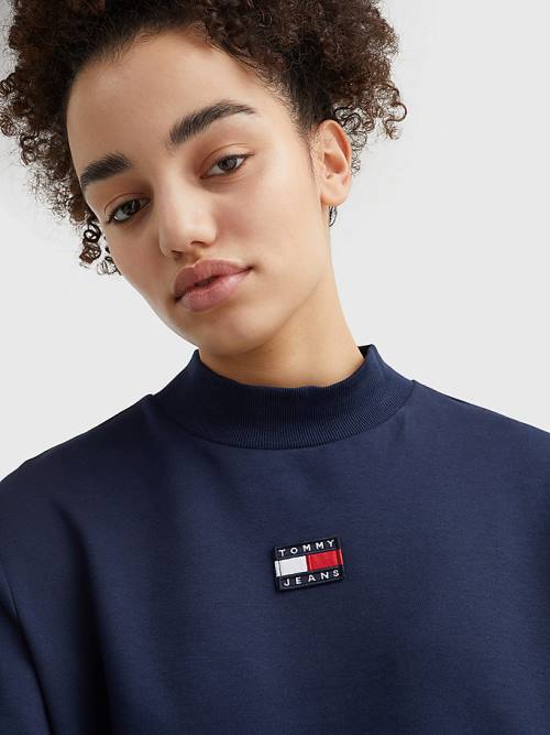 Tommy Hilfiger Tommy Badge Relaxed T-shirts Dames Blauw | TH815BUX