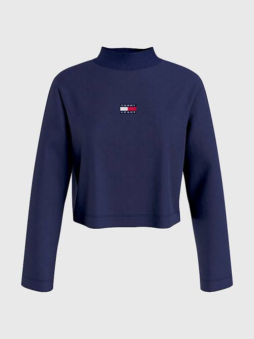 Tommy Hilfiger Tommy Badge Relaxed T-shirts Dames Blauw | TH815BUX