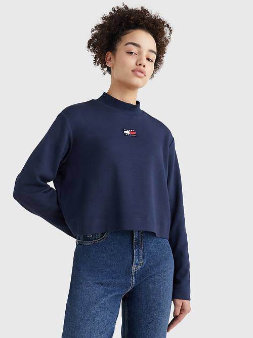 Tommy Hilfiger Tommy Badge Relaxed T-shirts Dames Blauw | TH815BUX