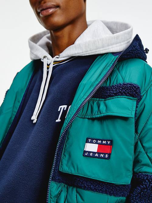 Tommy Hilfiger Tommy Badge Sherpa Jassen Heren Groen | TH397LWS