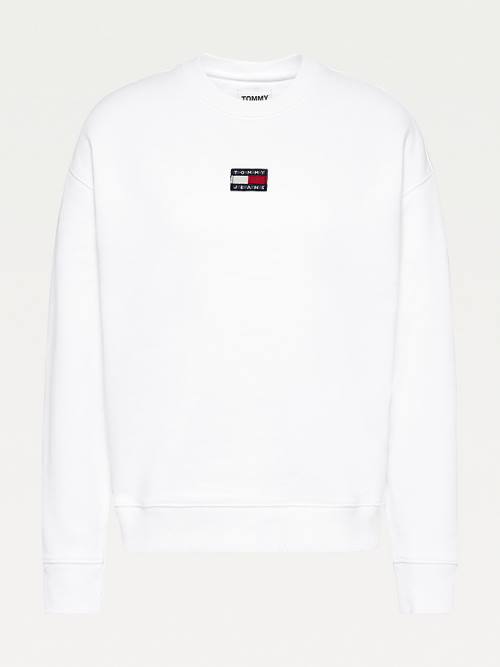 Tommy Hilfiger Tommy Badge Sweatshirts Dames Wit | TH947DYT