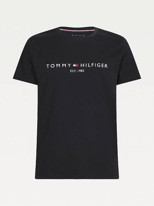 Tommy Hilfiger Tommy Hilfiger Logo T-shirts Heren Zwart | TH674XGJ