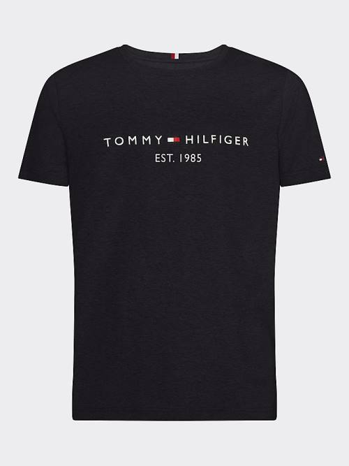 Tommy Hilfiger Tommy Hilfiger Logo T-shirts Heren Zwart | TH674XGJ