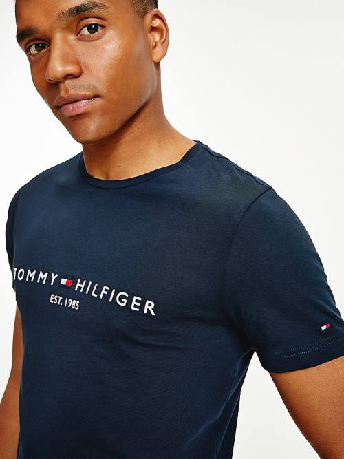 Tommy Hilfiger Tommy Hilfiger Logo T-shirts Heren Blauw | TH697VTP