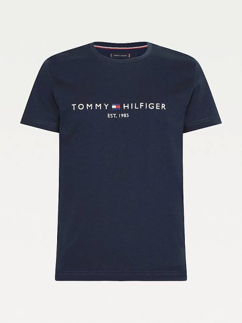 Tommy Hilfiger Tommy Hilfiger Logo T-shirts Heren Blauw | TH697VTP