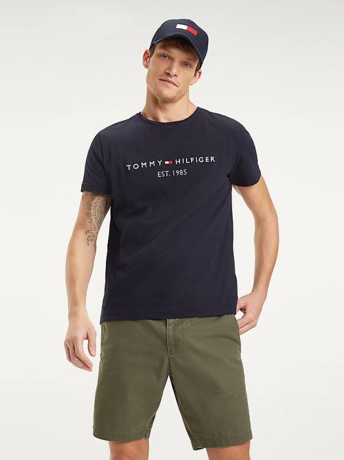 Tommy Hilfiger Tommy Hilfiger Logo T-shirts Heren Blauw | TH697VTP