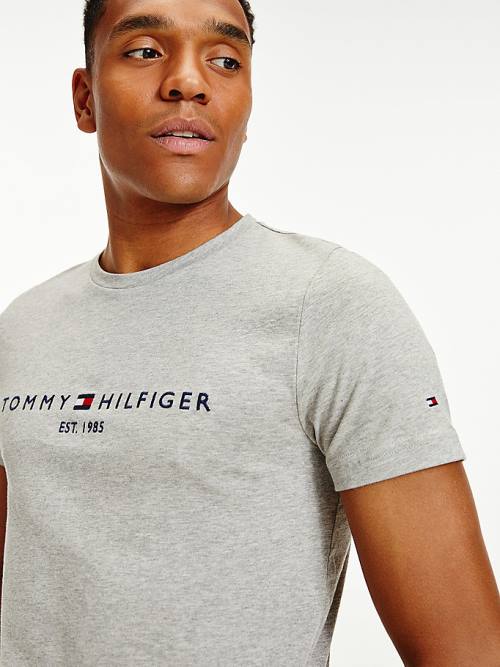 Tommy Hilfiger Tommy Hilfiger Logo T-shirts Heren Grijs | TH837WFY