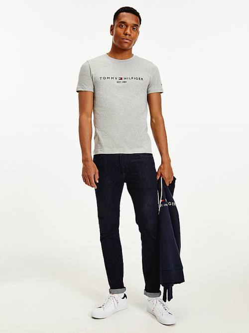 Tommy Hilfiger Tommy Hilfiger Logo T-shirts Heren Grijs | TH837WFY